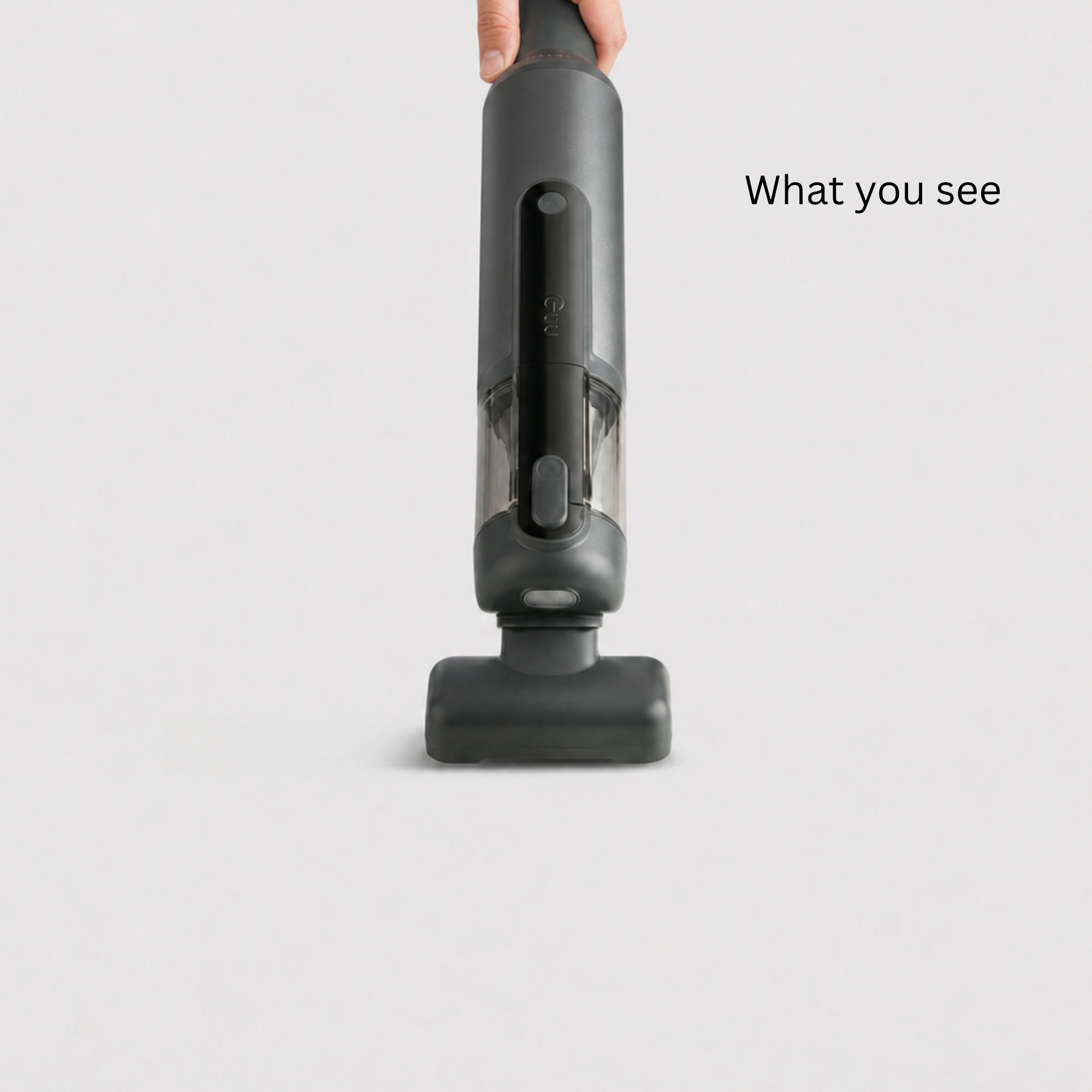 Before comparison showing a seemingly clean surface revealing hidden dust and hair when the Guu Vision 2.0 green LED light is turned on.