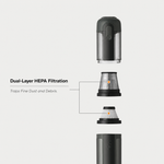 High-efficiency hygienic filter of the Guu Vision 2.0 handheld vacuum, designed to securely trap fine dust and allergens.
